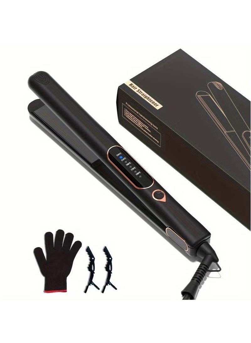 Ceramic Hair Straightener Fast Heat Titanium Hair Straightener for Stylish Styles 2-in-1 Hair Straightener and Curler Dual Voltage Styling Tool for Professional Salon Straightening/Curling/Waving - Image 1
